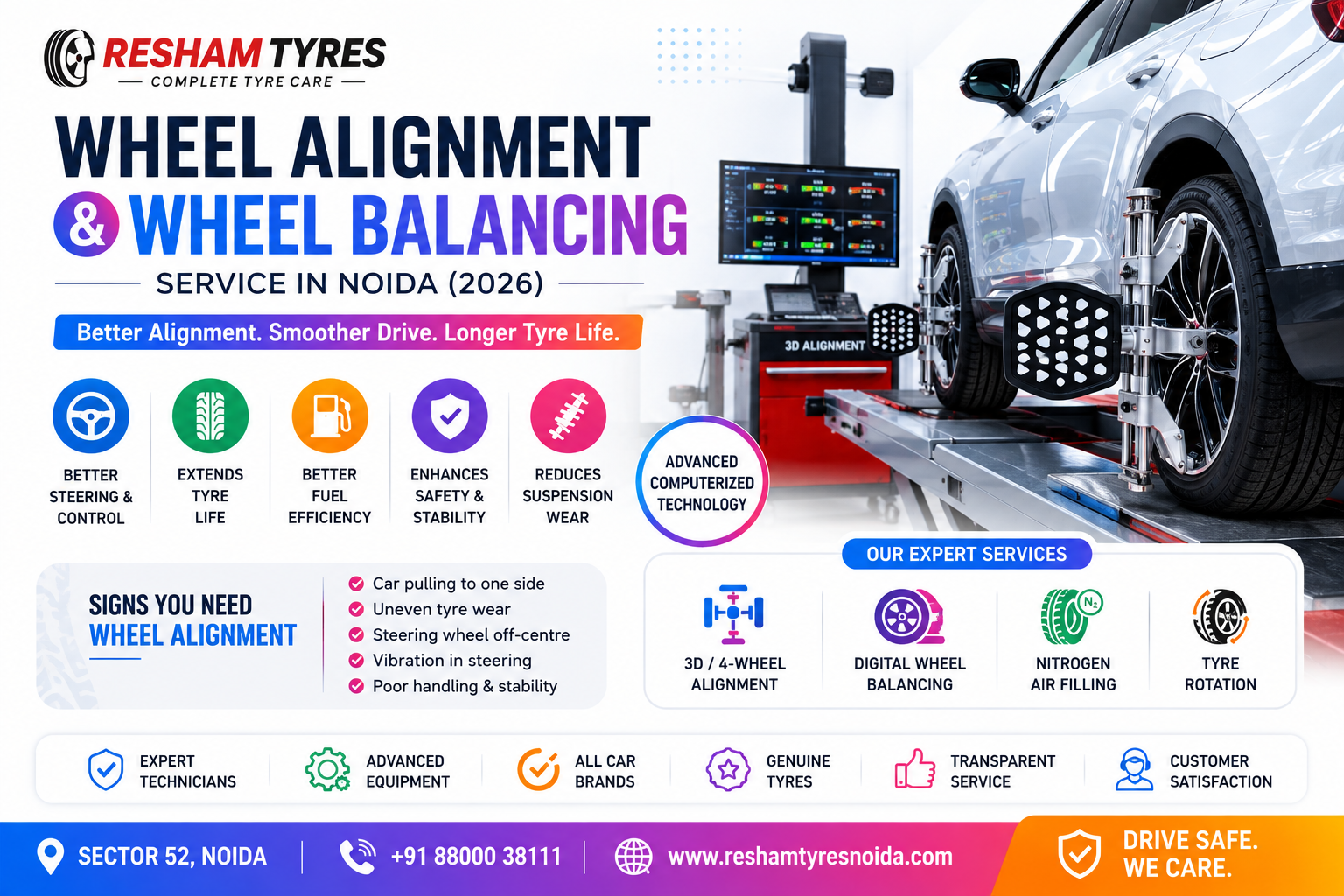 Top Wheel Alignment and balancing Services in Noida (2026)